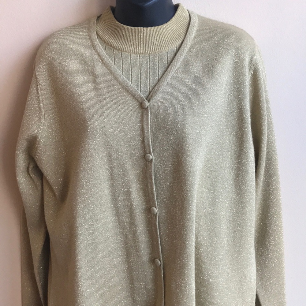 Sag harbor 2 Pc blouse cardigan set Sz M - Picture 6 of 8